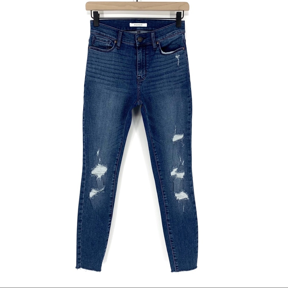 Pacsun High Rise Jegging Destroyed Raw Hem Jeans
